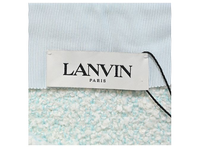Falda mini con flecos Lanvin en algodón azul claro - vista 4