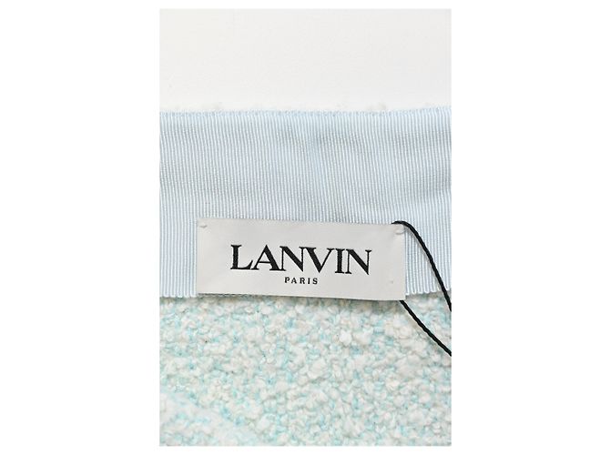 Falda mini con flecos Lanvin en algodón azul claro - vista 8