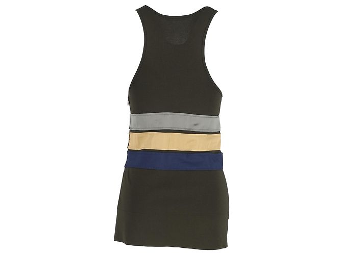 Céline Top de punto con cinturón Celine en viscosa oliva Verde Verde oliva - vista 3