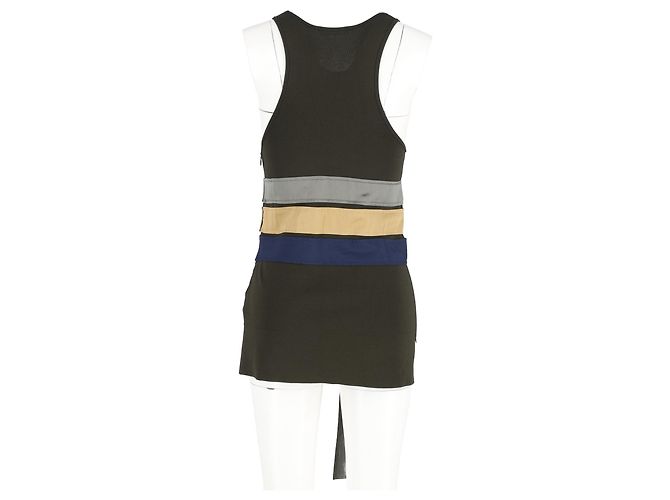 Céline Top de punto con cinturón Celine en viscosa oliva Verde Verde oliva - vista 6