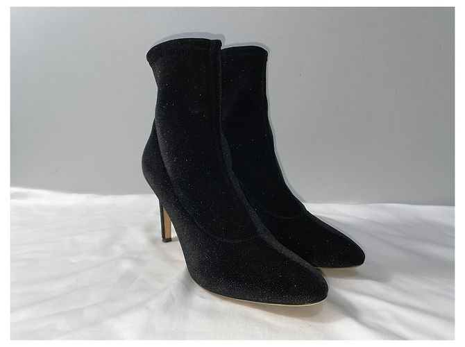 Stivaletti Celeste Giuseppe Zanotti in velluto nero glitterato - vista 12