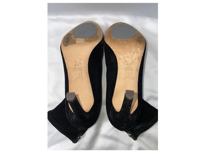 Stivaletti Celeste Giuseppe Zanotti in velluto nero glitterato - vista 13