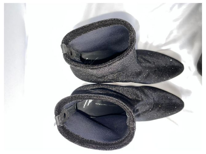 Stivaletti Celeste Giuseppe Zanotti in velluto nero glitterato - vista 14