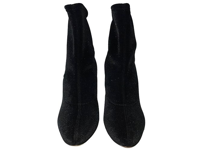 Stivaletti Celeste Giuseppe Zanotti in velluto nero glitterato - vista 2