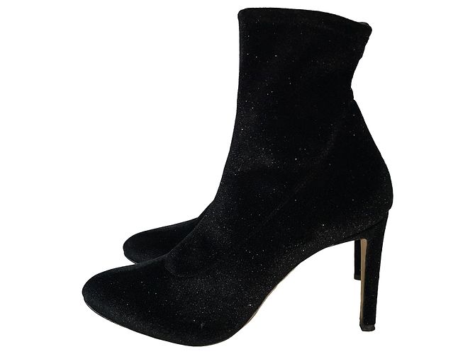Stivaletti Celeste Giuseppe Zanotti in velluto nero glitterato - vista 4