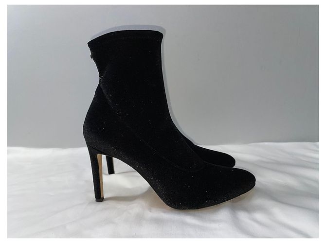 Stivaletti Celeste Giuseppe Zanotti in velluto nero glitterato - vista 8