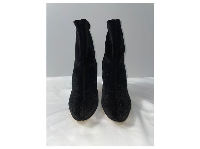 Stivaletti Celeste Giuseppe Zanotti in velluto nero glitterato - vista 9