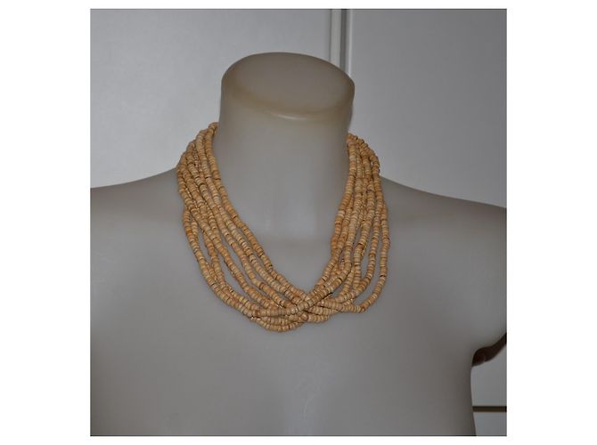 Collana Kenneth Jay Lane a 8 fili in legno e placcato oro Marrone - vista 2
