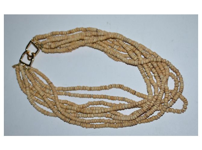 Collana Kenneth Jay Lane a 8 fili in legno e placcato oro Marrone - vista 3