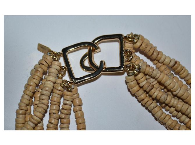 Collana Kenneth Jay Lane a 8 fili in legno e placcato oro Marrone - vista 5