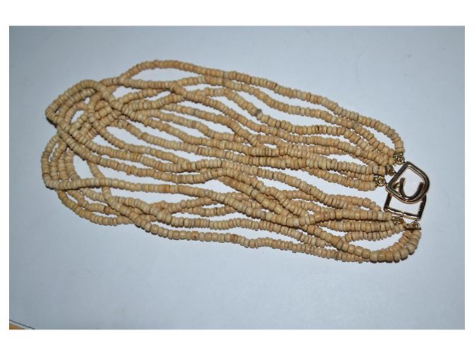 Collana Kenneth Jay Lane a 8 fili in legno e placcato oro Marrone - vista 6
