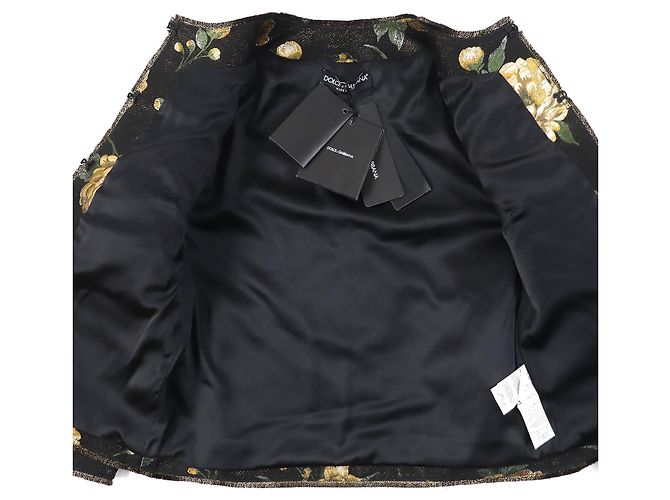 Chaqueta sin cuello de jacquard floral con cuentas Dolce & Gabbana - vista 4