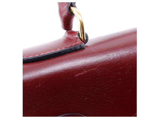 Hermès Sac à main Hermes Kelly 32 en box calf bordeaux Marron - vue 12
