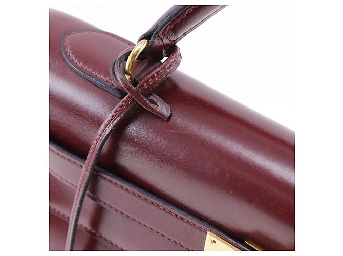 Hermès Sac à main Hermes Kelly 32 en box calf bordeaux Marron - vue 14
