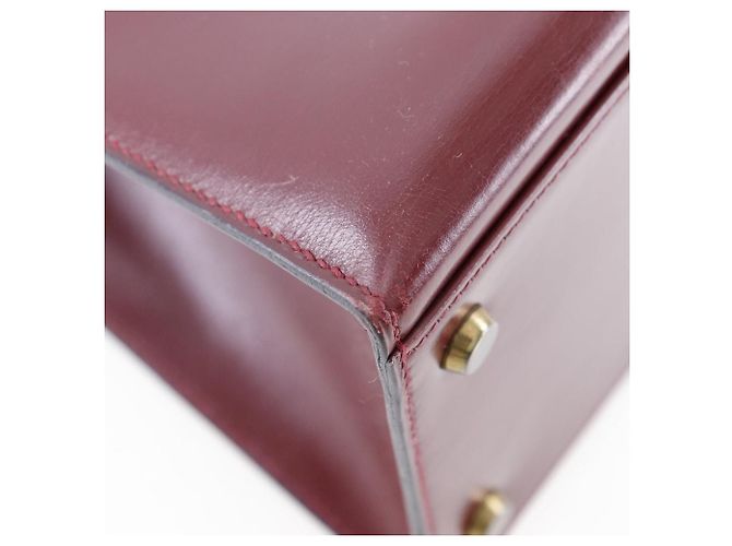 Hermès Sac à main Hermes Kelly 32 en box calf bordeaux Marron - vue 4
