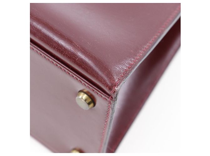 Hermès Sac à main Hermes Kelly 32 en box calf bordeaux Marron - vue 5
