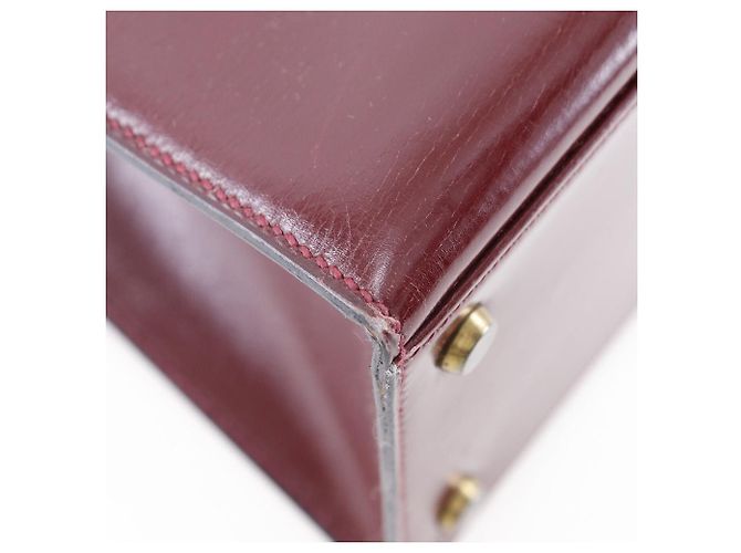 Hermès Sac à main Hermes Kelly 32 en box calf bordeaux Marron - vue 6
