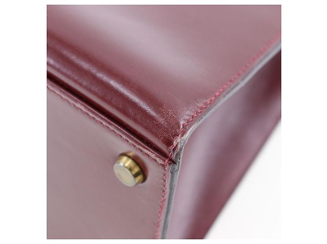 Hermès Sac à main Hermes Kelly 32 en box calf bordeaux Marron - vue 7