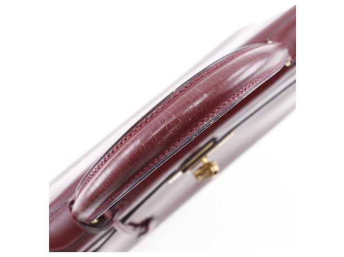 Hermès Sac à main Hermes Kelly 32 en box calf bordeaux Marron - vue 8