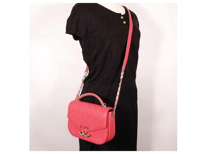 Borsa a Mano Chanel Caviar A93659 Rosa - vista 13
