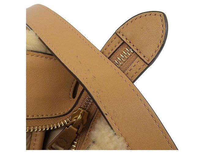 Borsa tote in shearling firmata Coach CC442 Marrone - vista 7