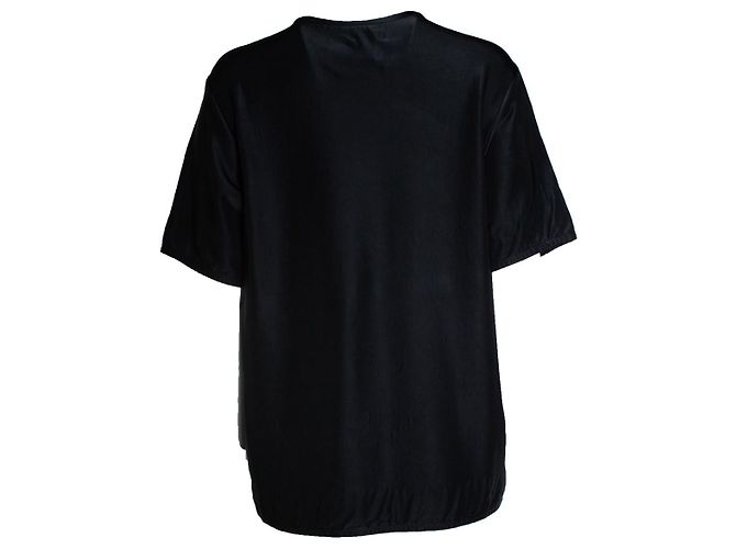 Jil Sander, top nero lucido a maniche corte - vista 3