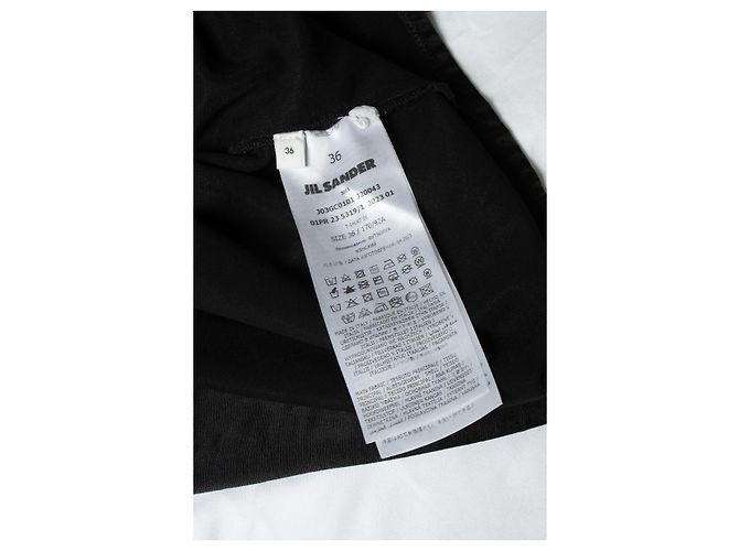 Jil Sander, top nero lucido a maniche corte - vista 6