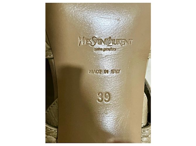 Yves Saint Laurent Sandalo YSL Tribute Hampton 80's Marrone Taupe - vista 7