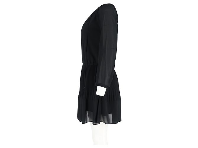 Michael Kors plissiertes Mini-Kleid mit langen Ärmeln aus schwarzem Polyester - Ansicht 5