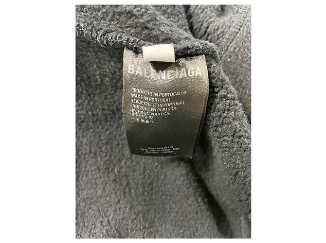 Balenciaga Karierter Kapuzenpullover aus schwarzer Baumwolle - Ansicht 12