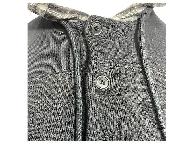 Balenciaga Karierter Kapuzenpullover aus schwarzer Baumwolle - Ansicht 2