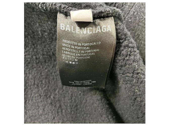 Balenciaga Karierter Kapuzenpullover aus schwarzer Baumwolle - Ansicht 6