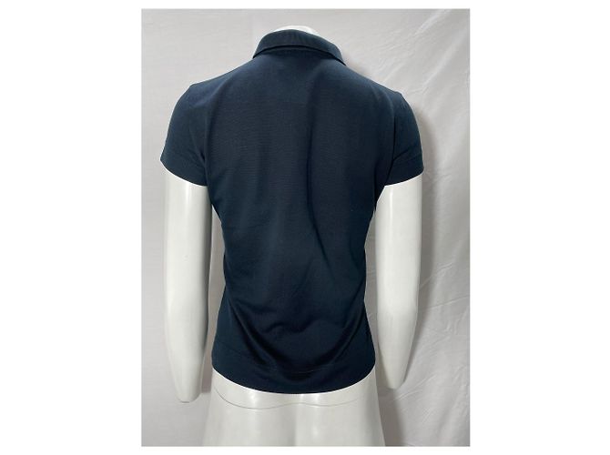 Camisa Polo Akris Piqué en algodón negro - vista 10