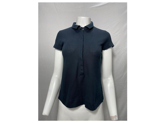 Camisa Polo Akris Piqué en algodón negro - vista 7