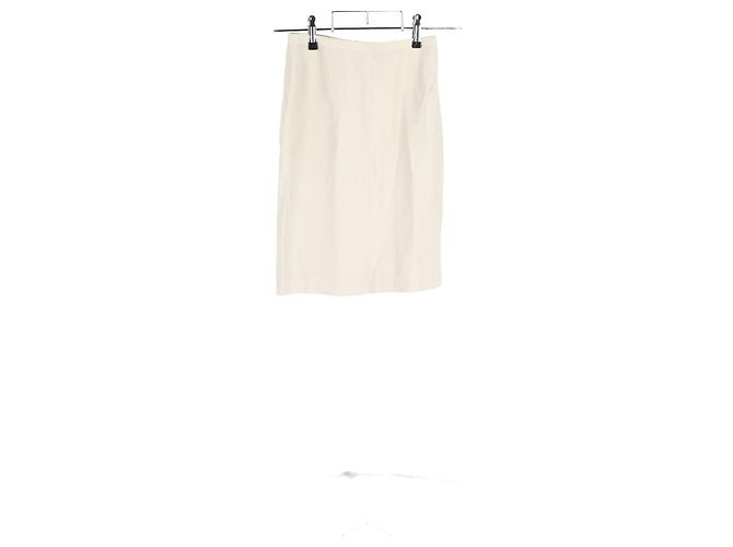 Giorgio Armani Mini Bleistiftrock aus weißem Leinen - Ansicht 4