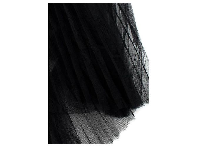Christian Dior Falda midi de tul negro plisada asimétrica Dior - vista 3