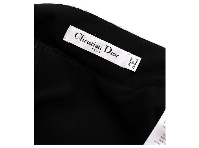 Christian Dior Falda midi de tul negro plisada asimétrica Dior - vista 5