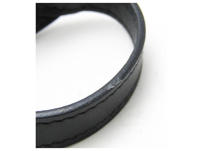 Bracciale in pelle e metallo nero e argento di Hermès - vista 3