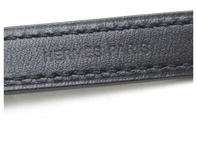 Bracciale in pelle e metallo nero e argento di Hermès - vista 7