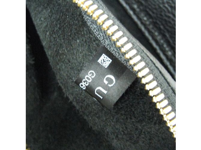 Mittlere Leder-Schultertasche mit Gucci-Logo Schwarz - Ansicht 10