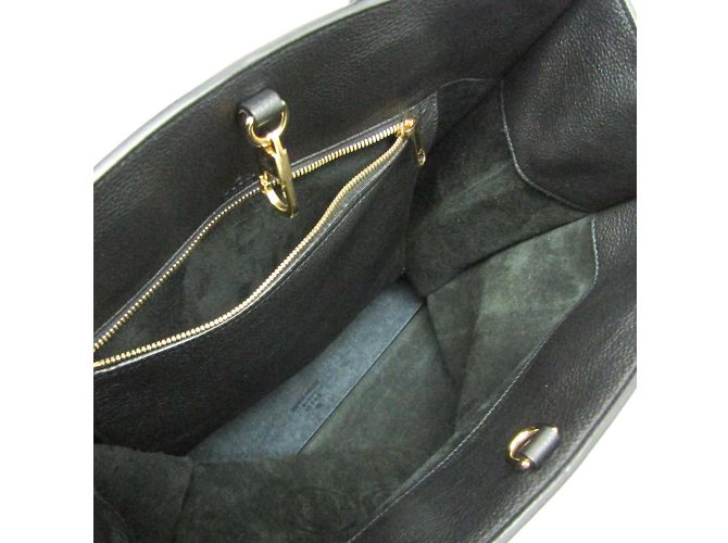 Mittlere Leder-Schultertasche mit Gucci-Logo Schwarz - Ansicht 3
