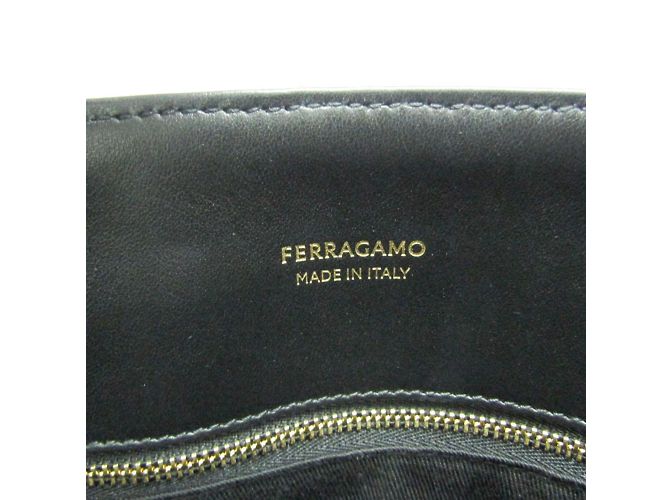 Borsa Medium GG-219406 di Salvatore Ferragamo Nero Beige - vista 10
