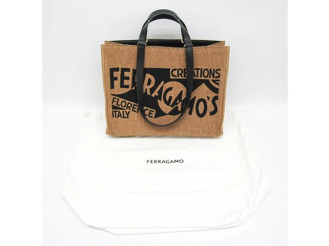 Borsa Medium GG-219406 di Salvatore Ferragamo Nero Beige - vista 4