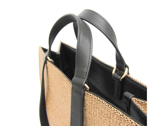 Borsa Medium GG-219406 di Salvatore Ferragamo Nero Beige - vista 7