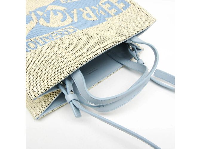 Borsa Medium GG-219407 di Salvatore Ferragamo Blu Beige - vista 6
