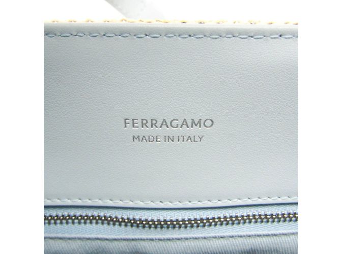 Borsa Medium GG-219407 di Salvatore Ferragamo Blu Beige - vista 9