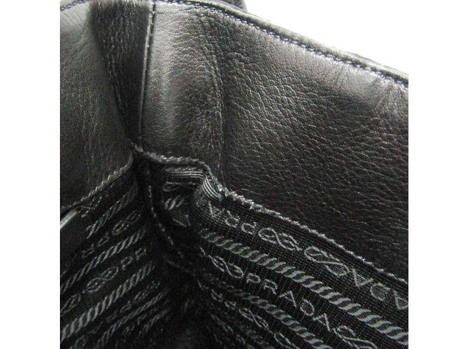 Borsa a tracolla da uomo Prada Tessuto VA0814 Nero - vista 8