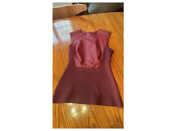Top Hermès de cuero burdeos - vista 2