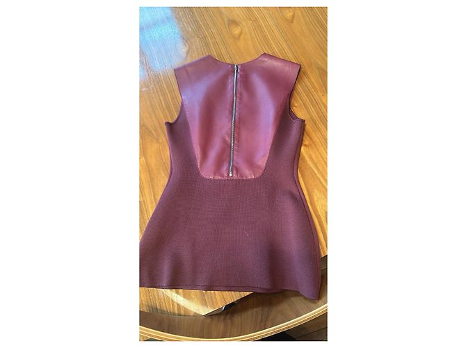 Top Hermès de cuero burdeos - vista 4