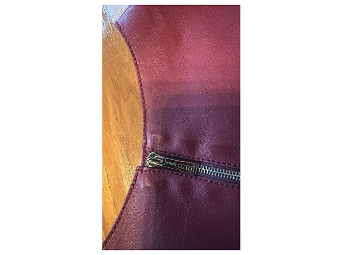 Top Hermès de cuero burdeos - vista 5